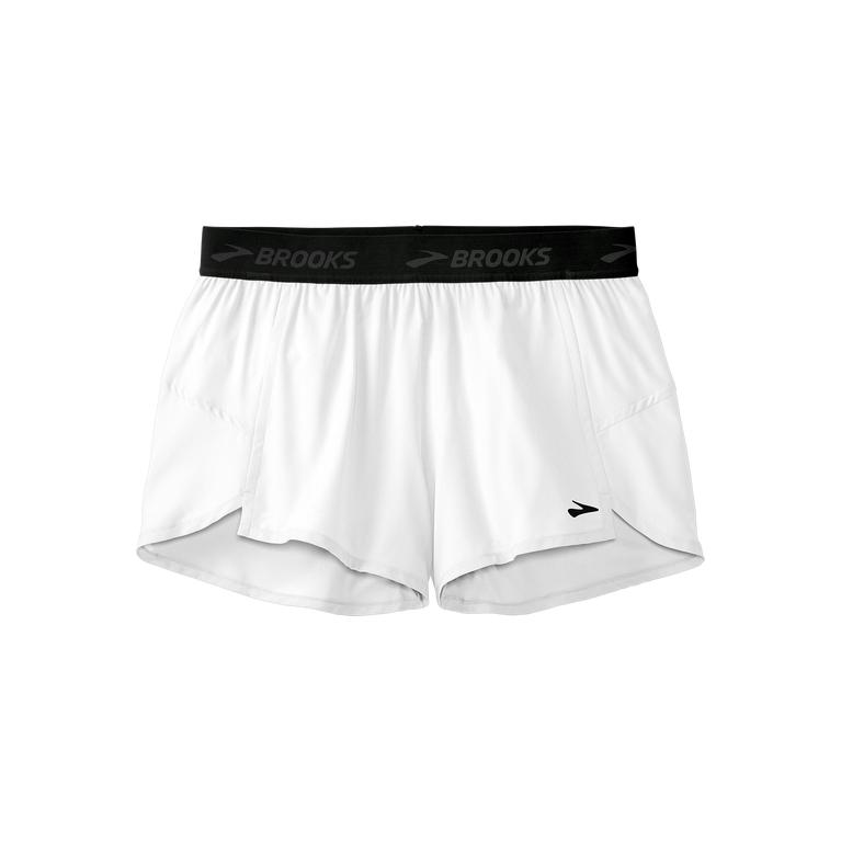 Brooks Chaser 3 - Womens Running Shorts - White (87139ESKO)